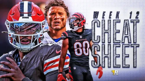 Week 12 Fantasy Football Cheat Sheet: Shedeur Sanders, Rhamondre Stevenson and More